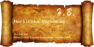 Herlicska Barnabás névjegykártya