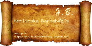 Herlicska Barnabás névjegykártya